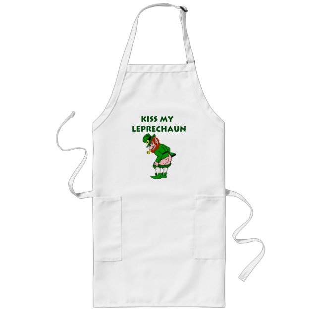 Kiss My Leprechaun-Schürze Lange Schürze (Vorne)