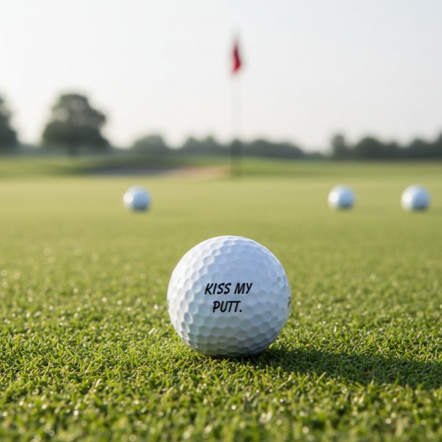 'Kiss my putt' Cheeky Funny Gift Friends Vaters Golfball (Von Creator hochgeladen)