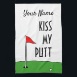 Kiss My Putt Geschenk für die lustige Küche Handtu Geschirrtuch<br><div class="desc">Kiss My Putt lustige Küchenhandtuch Geschenk für Golfer. Sportgeschenkidee für Fans und Liebhaber.  Das Thema des Golfens wird ihm oder ihr präsentiert. Grünes Design mit Fahne,  Ball und Loch.</div>