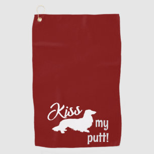Kiss My Putt Langhaar-Dachshund Freches Golfhandtu Golfhandtuch