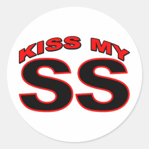 Kiss My SS Runder Aufkleber