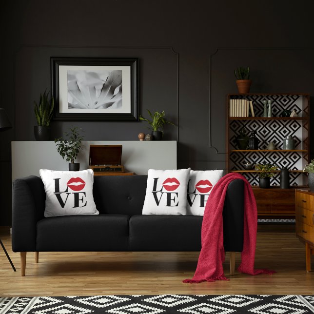 Kiss of Love Red Lips Edition Oreiller à lancer mo (Créateur téléchargé)