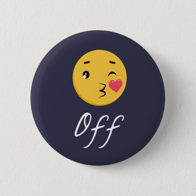 Kiss Off Emoji Funny Trendy Popular Cute Button (Vorderseite)
