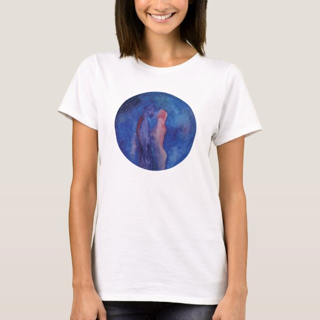 Kiss Painting Women's Top, White T-Shirt (Vorderseite)
