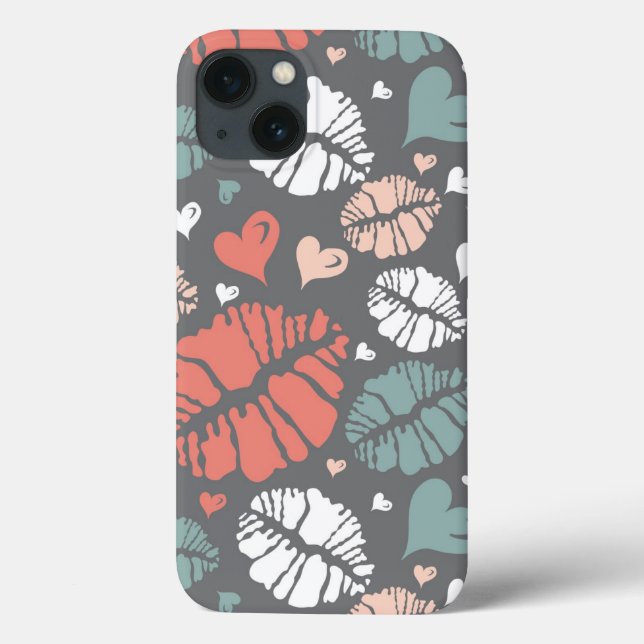 Kiss Print and Heath Pattern Case-Mate iPhone Hülle (Rückseite)