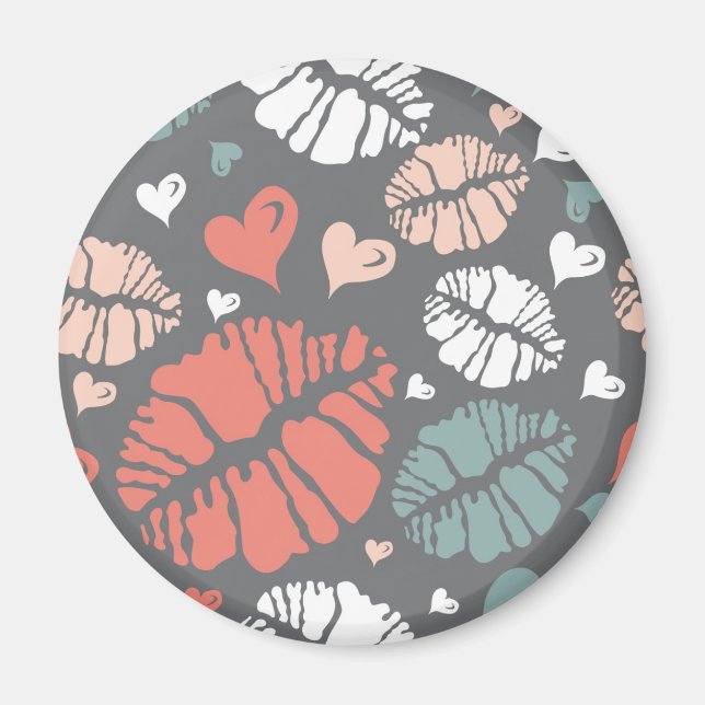Kiss Print and Heath Pattern Magnet (Vorne)