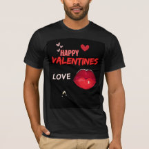 Kiss red lips-Happy Valentine's Kiss T - Shirt