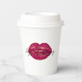 Kiss Red Lips Pappbecher