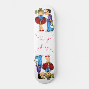 Kiss - Romantisches Paar - Liebe - Valentinstag Skateboard