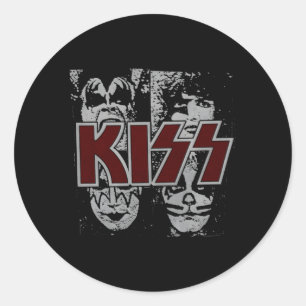 Kiss Stencil Runder Aufkleber