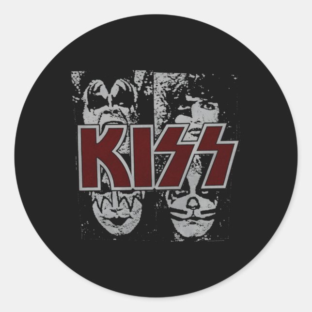 Kiss Stencil Runder Aufkleber (Vorderseite)