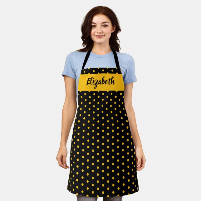 Kiss the Cook Food Koch Kitchen Baker Polka Dots Schürze (Getragen)