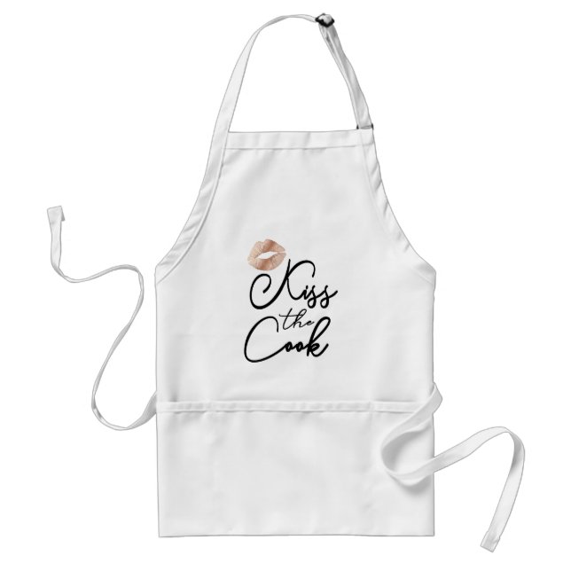Kiss the Cook Modern Script Rose Gold Lips XOXO Schürze (Vorne)