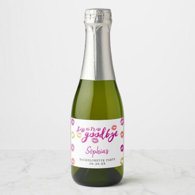 Kiss the Miss Goodbye Mini Sparkling Weinlabel (Vorderseite)