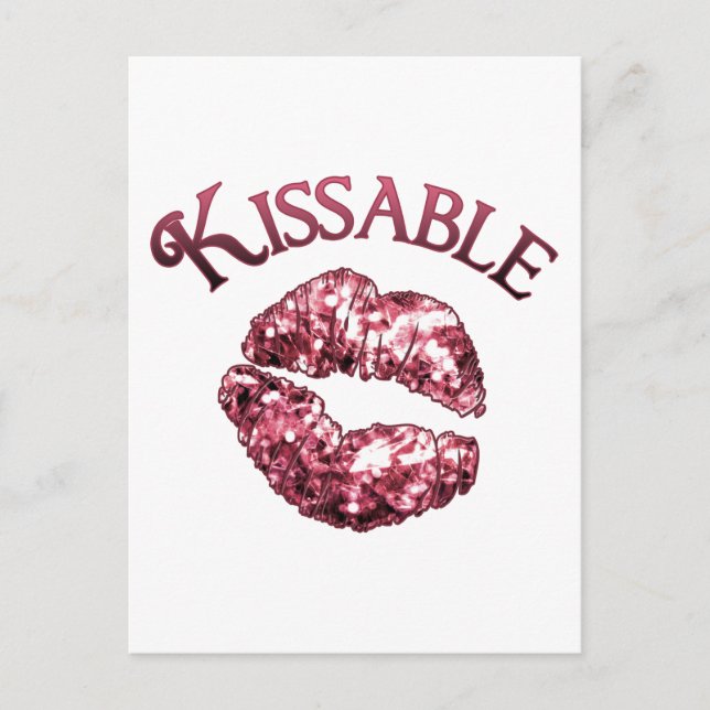 Kissable Glitzer Smooch Postkarte (Vorderseite)