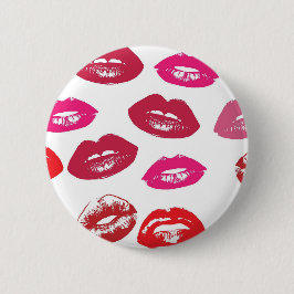 Kissbare Lippen (Küsseln der Lippen, Rot und Rosa  Button