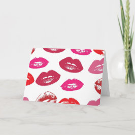 Kissbare Lippen (Küsseln der Lippen, Rot und Rosa  Karte