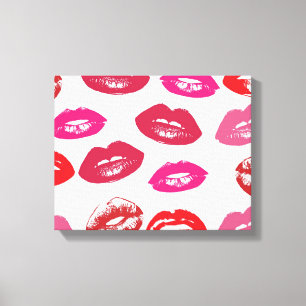 Kissbare Lippen (Küsseln der Lippen, Rot und Rosa  Leinwanddruck