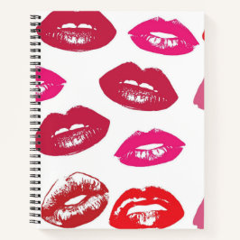 Kissbare Lippen (Küsseln der Lippen, Rot und Rosa  Notizbuch