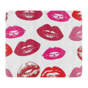 Kissbare Lippen (Küsseln der Lippen, Rot und Rosa Schneidebrett