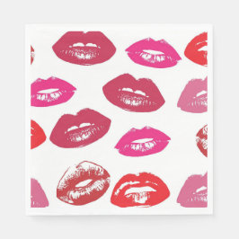 Kissbare Lippen (Küsseln der Lippen, Rot und Rosa  Serviette