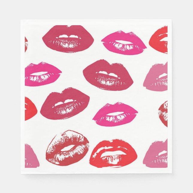 Kissbare Lippen (Küsseln der Lippen, Rot und Rosa  Serviette (Vorderseite)