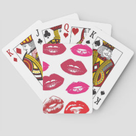 Kissbare Lippen (Küsseln der Lippen, Rot und Rosa  Spielkarten