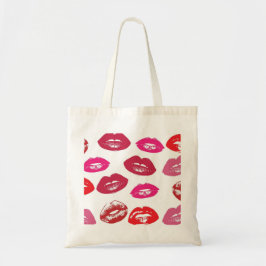 Kissbare Lippen (Küsseln der Lippen, Rot und Rosa  Tragetasche