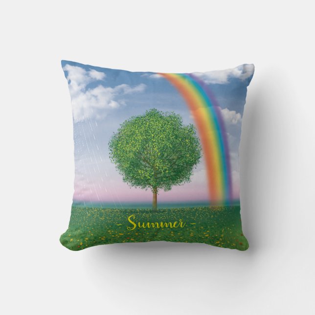 Kissen 41cm 4 Jahreszeiten Design SOMMER / WINTER (Vorderseite)