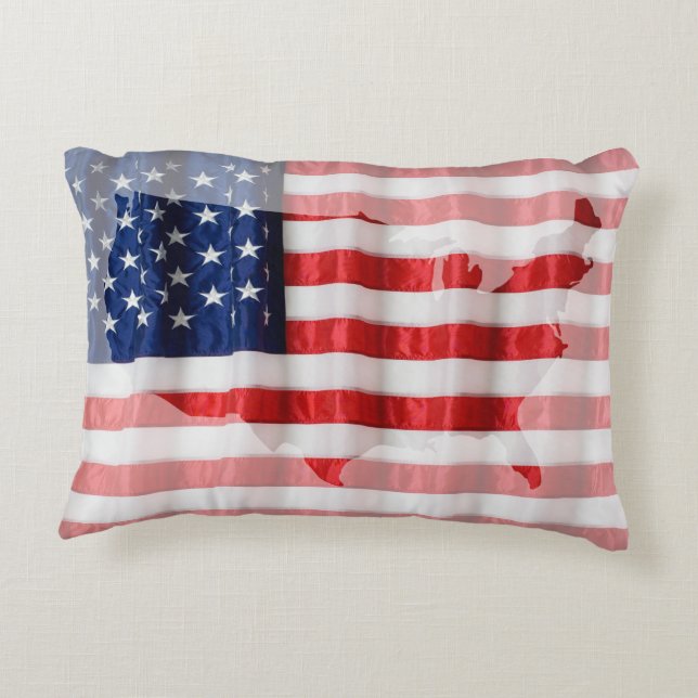 Kissen-Amerikanische Flagge Zierkissen (Rückseite)