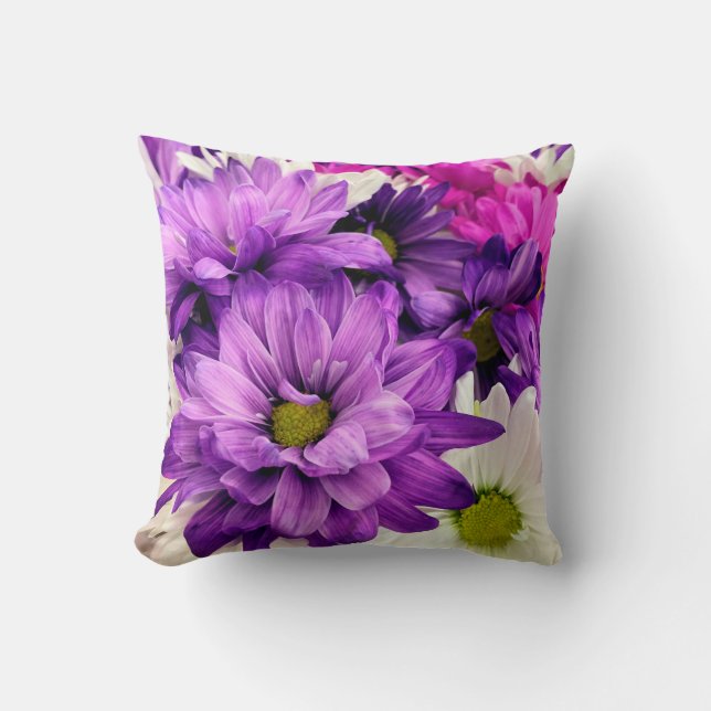 Kissen aus lila, rosa und weißen Marmor (Vorderseite)