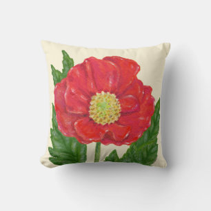 Kissen aus rotem Poppy