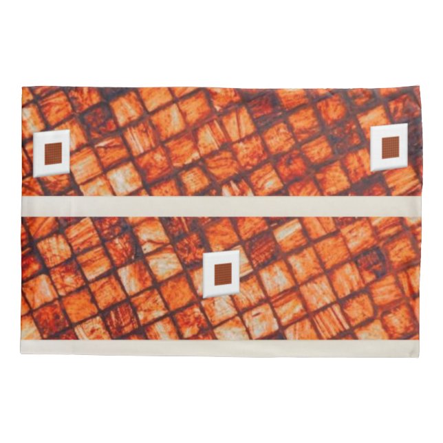 Kissen Case Brick Red Orange Abstrakt Kissenbezug (Rückseite)