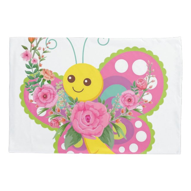 Kissen Case Butterfly Floral Kissenbezug (Rückseite)