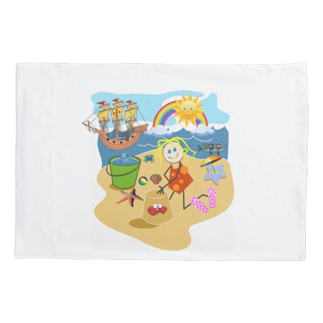 Kissen Case Rainbow Sun Beach Sand Kissenbezug (Rückseite)