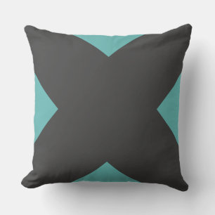 Kissen Charcoal Teal Geometrisch X Modern Wurfkiss