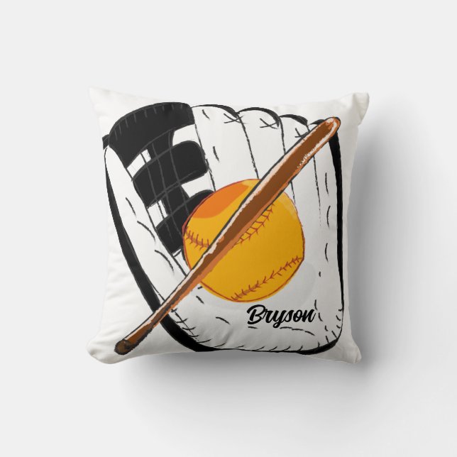 Kissen für Boys Zimmer mit Baseball Design (Vorderseite)