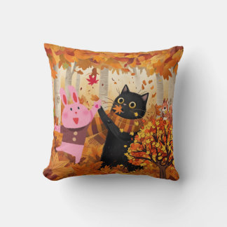 Kissen für Katzen und Kaninchen, die im Herbst spi