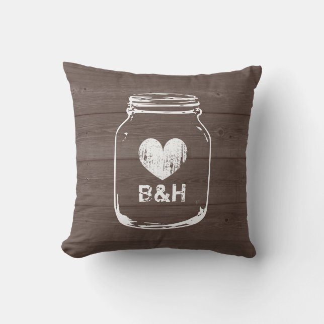 Kissen für mit Monogramm Country-Chic-Maurer (Vorderseite)