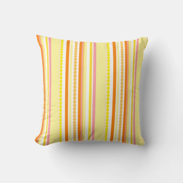 Kissen für orange und rosa Stripey (Vorderseite)