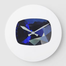 Kissen geformt Sapphire Gemstone Blue Large Clock Große Wanduhr