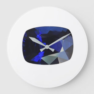 Kissen geformt Sapphire Gemstone Blue Large Clock Große Wanduhr