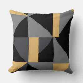 Kissen Geometrie Schwarz und Gold | Handwerklicher
