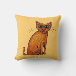 Kissen, glückliche Orangenkatze Kissen
