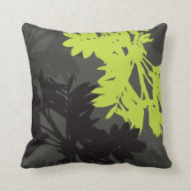 Kissen Grünes Laub Lime and Gray