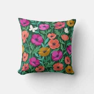 Kissen im Matisse-Stil mit Anemone und Schmetterli