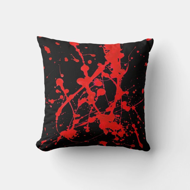 Kissen in der modernen abstrakten black&red (Vorderseite)