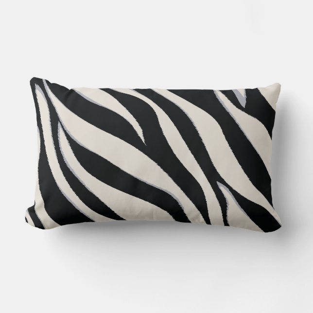 Kissen in schwarz-weißem Zebradruck (Vorderseite)