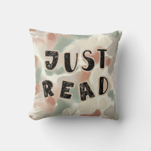 Kissen "Just Read" mit Aquarell-Abstrakt-Design