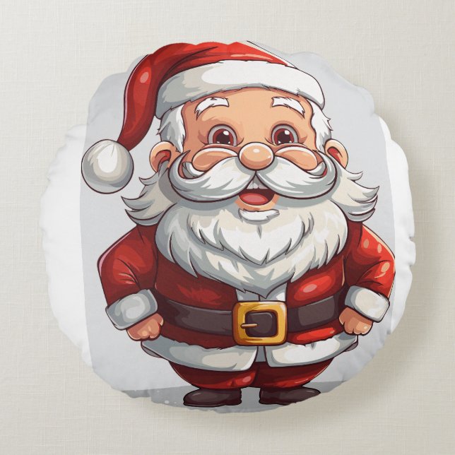 Kissen-Kissen von Santa Claus Rundes Kissen (Vorderseite)